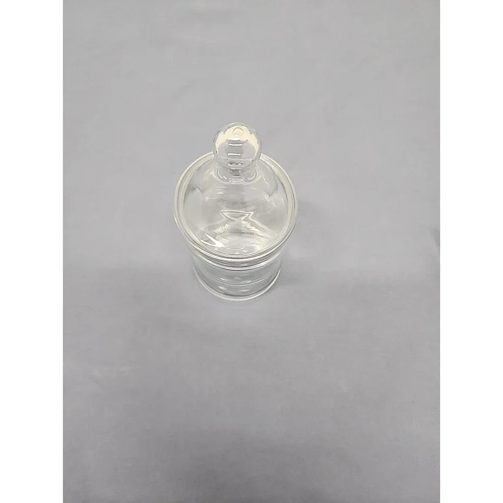Vintage Glass Apothecary Jar With Lid For Candy Or Trinkets Clear Glass
